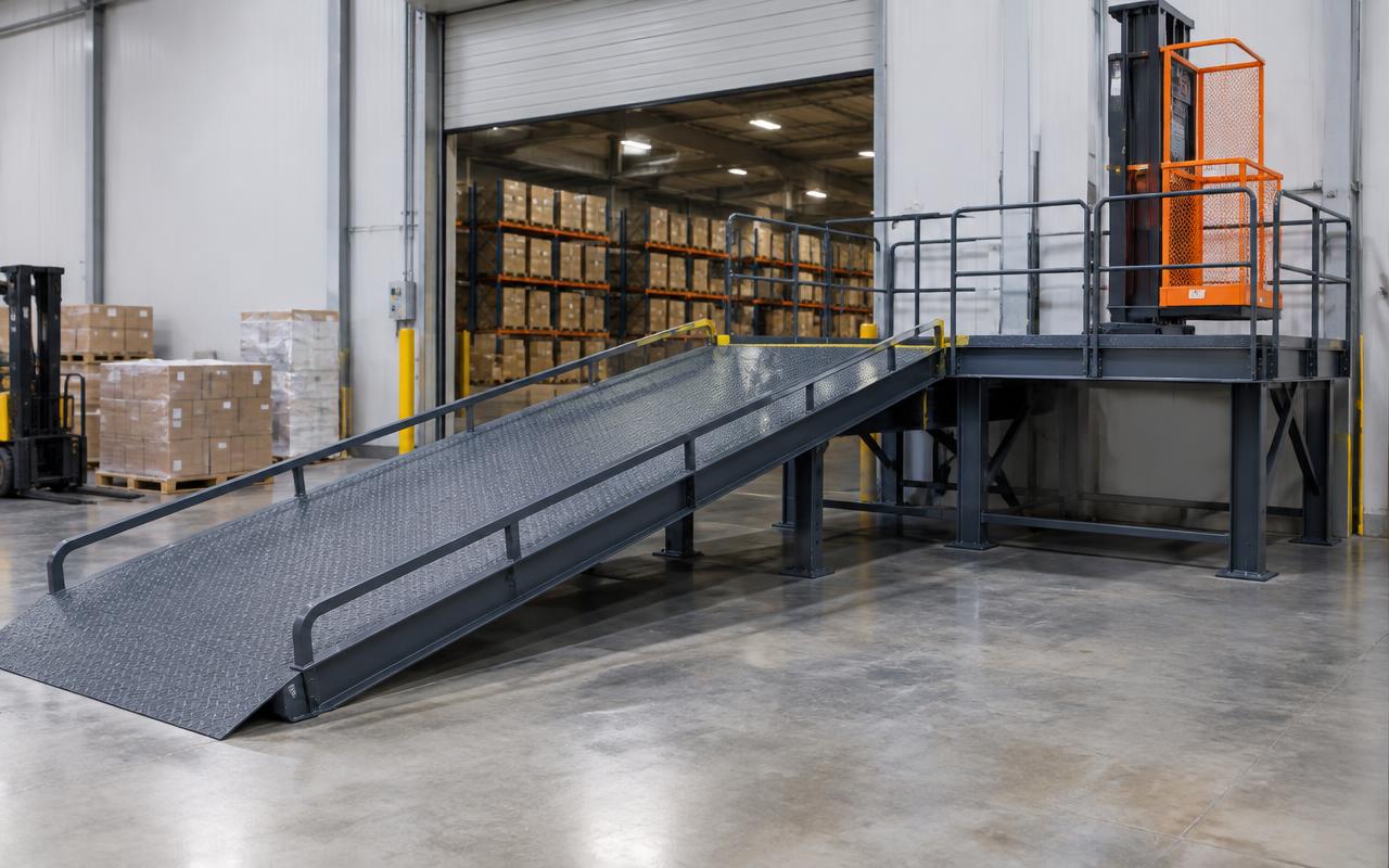 20 m Loading Ramp & Manlift Cage